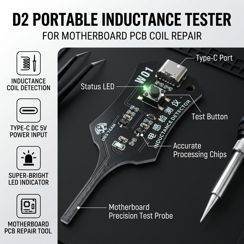 Co Detector Plug - D2 Inductance Tester Type C Power