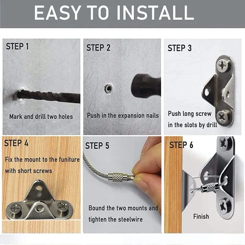 6 Sets Anti Tip Furniture Anch - Earthquake Anchor Strap recension och pris