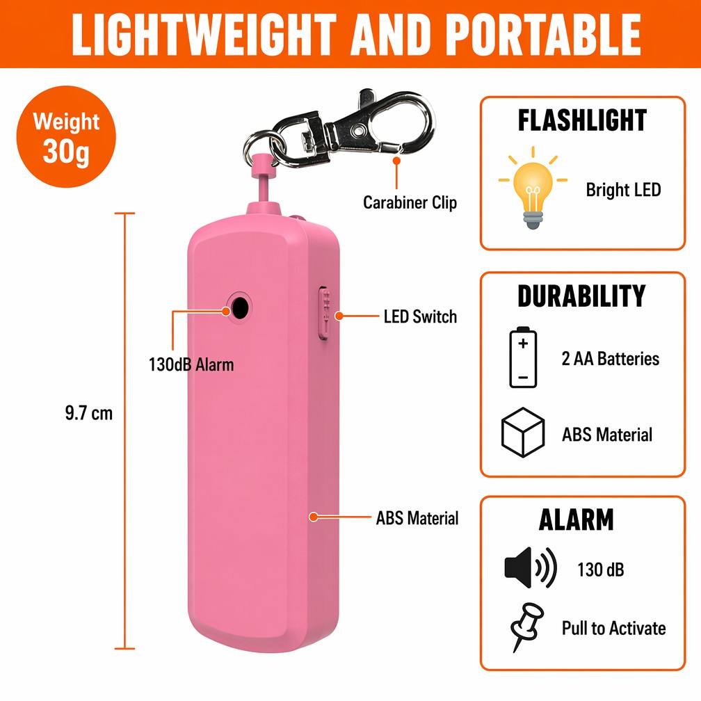Portable 130dB Anti Wolf Alarm - Personal Alarm Keychain recension och pris